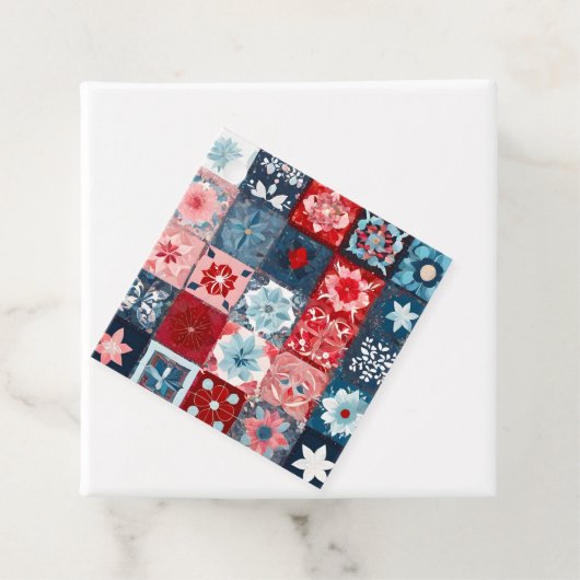 Kleurrijke Patchwork Quilt Art Gift Labels (In situ)