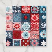 Kleurrijke Patchwork Quilt Art Gift Labels (Voorkant)