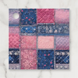 Kleurrijke Patchwork Quilt Art Gift Labels