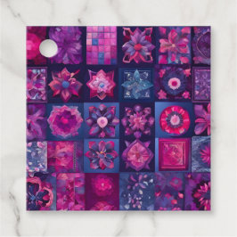 Kleurrijke Patchwork Quilt Art Gift Labels