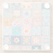Kleurrijke Patchwork Quilt Art Glass Onderzetter (Achterkant)