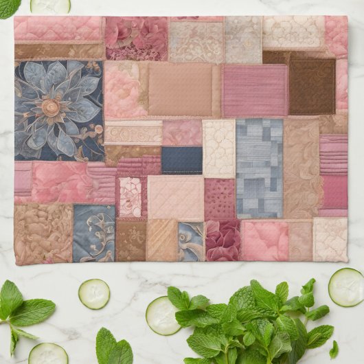 Kleurrijke Patchwork Quilt Art Keuken Handdoek