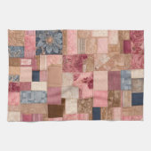 Kleurrijke Patchwork Quilt Art Keuken Handdoek (Horizontaal)