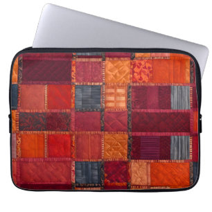 Kleurrijke Patchwork Quilt Art Laptop Hoesje Sleeve