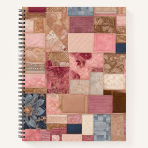 Kleurrijke Patchwork Quilt Art Spiral Notitieboek