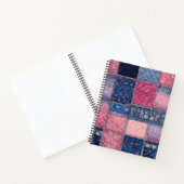 Kleurrijke Patchwork Quilt Art Spiral Notitieboek (Binnen)