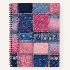 Kleurrijke Patchwork Quilt Art Spiral Notitieboek