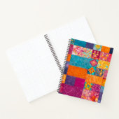 Kleurrijke Patchwork Quilt Art Spiral Notitieboek (Binnen)