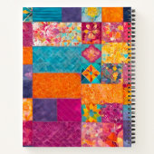 Kleurrijke Patchwork Quilt Art Spiral Notitieboek (Achterkant)