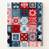 Kleurrijke Patchwork Quilt Art Spiral Notitieboek (Achterkant)
