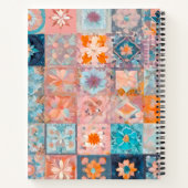 Kleurrijke Patchwork Quilt Art Spiral Notitieboek (Achterkant)