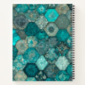 Kleurrijke Patchwork Quilt Art Spiral Notitieboek (Achterkant)