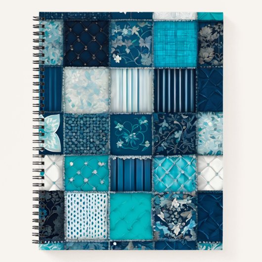 Kleurrijke Patchwork Quilt Art Spiral Notitieboek (Voorkant)