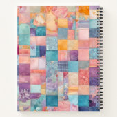 Kleurrijke Patchwork Quilt Art Spiral Notitieboek (Achterkant)