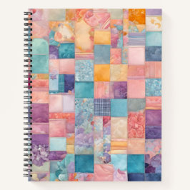 Kleurrijke Patchwork Quilt Art Spiral Notitieboek