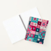 Kleurrijke Patchwork Quilt Art Spiral Notitieboek (Binnen)