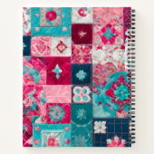 Kleurrijke Patchwork Quilt Art Spiral Notitieboek (Achterkant)