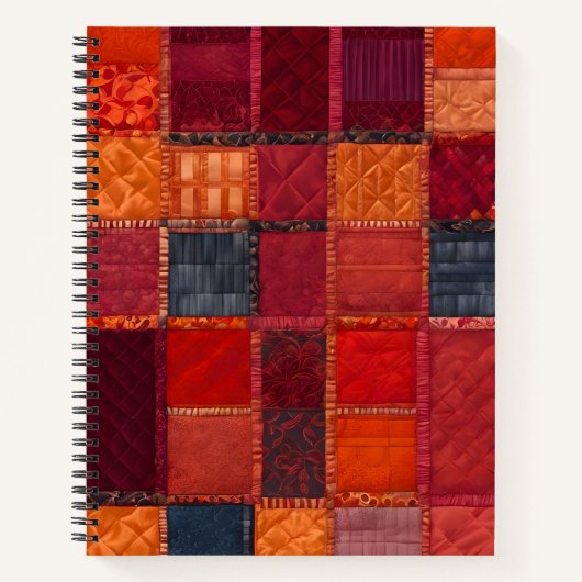 Kleurrijke Patchwork Quilt Art Spiral Notitieboek (Voorkant)