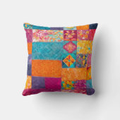Kleurrijke Patchwork Quilt Art Square Sierkussen (Achterkant)
