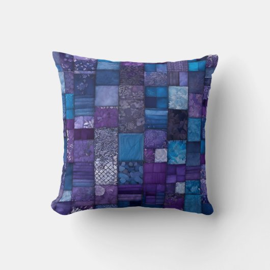 Kleurrijke Patchwork Quilt Art Square Sierkussen (Voorkant)