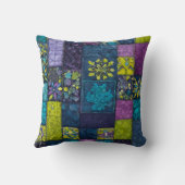 Kleurrijke Patchwork Quilt Art Square Sierkussen (Achterkant)