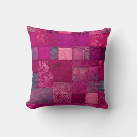 Kleurrijke Patchwork Quilt Art Square Sierkussen (Voorkant)