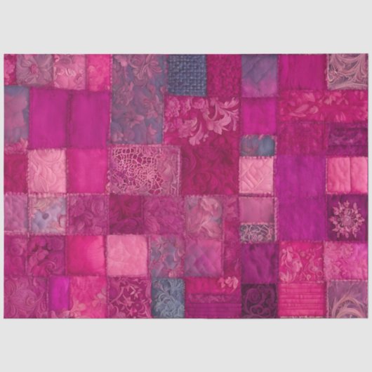Kleurrijke Patchwork Quilt Art Tissue Papier (Voorkant)