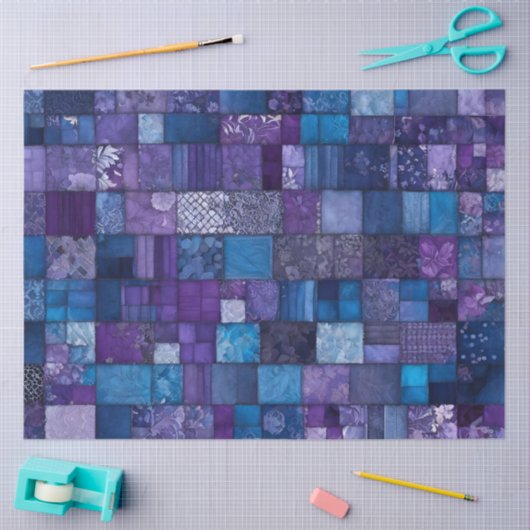 Kleurrijke Patchwork Quilt Art Tissue Papier (Craft)