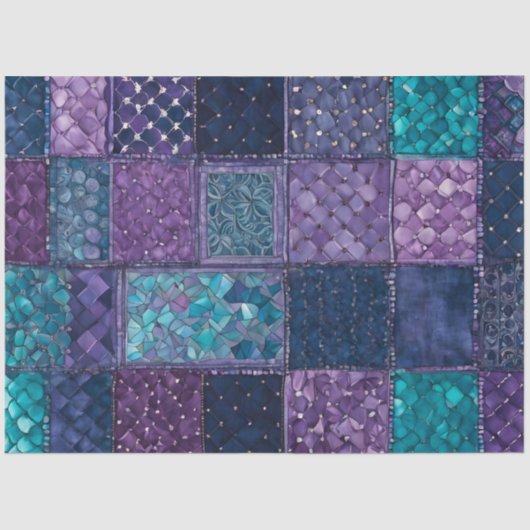 Kleurrijke Patchwork Quilt Art Tissue Papier (Voorkant)