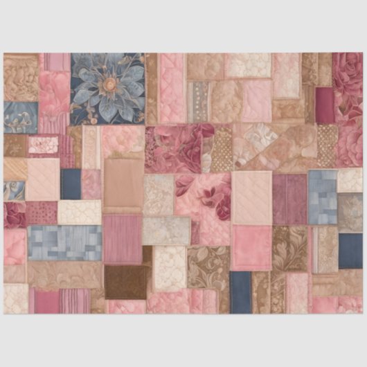 Kleurrijke Patchwork Quilt Art Tissue Papier (Voorkant)