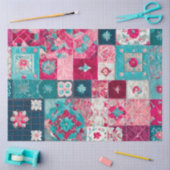 Kleurrijke Patchwork Quilt Art Tissue Papier (Craft)