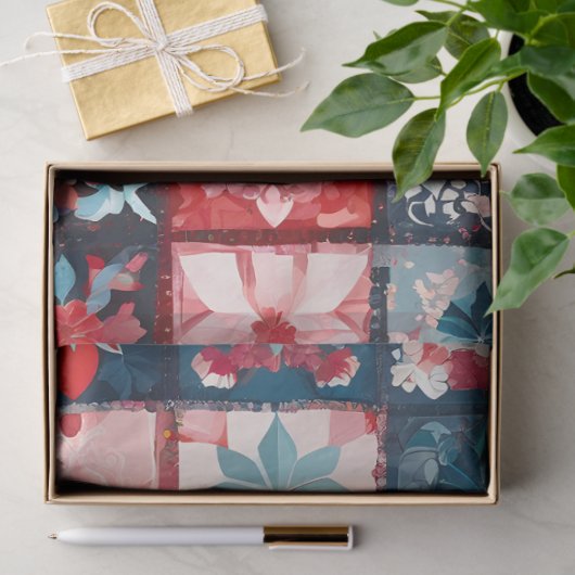 Kleurrijke Patchwork Quilt Art Tissue Papier (Geschenk)