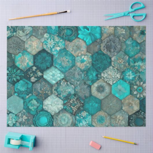 Kleurrijke Patchwork Quilt Art Tissue Papier (Craft)