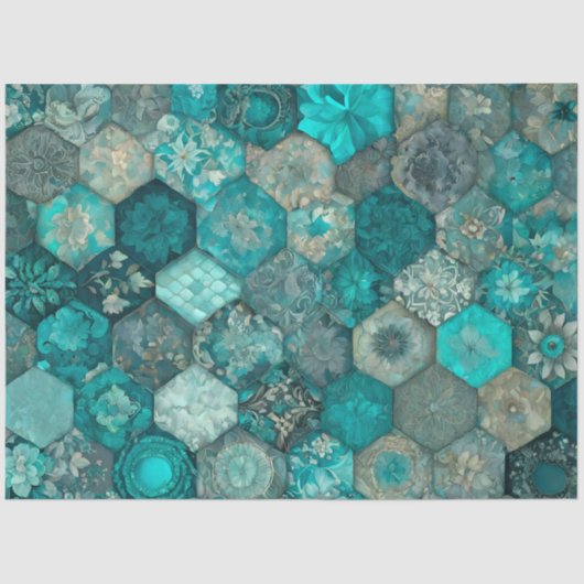 Kleurrijke Patchwork Quilt Art Tissue Papier (Voorkant)