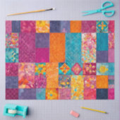 Kleurrijke Patchwork Quilt Art Tissue Papier (Craft)