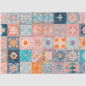 Kleurrijke Patchwork Quilt Art Tissue Papier (Voorkant)