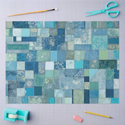 Kleurrijke Patchwork Quilt Art Tissue Papier (Craft)