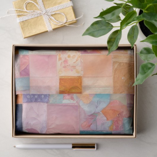 Kleurrijke Patchwork Quilt Art Tissue Papier (Geschenk)