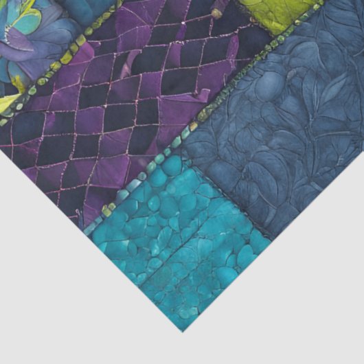 Kleurrijke Patchwork Quilt Art Tissue Papier (Detail)