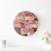 Kleurrijke Patchwork Quilt Art Wall Clock Grote Klok (Huis)