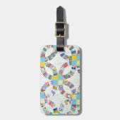 Kleurrijke patchwork quilt bagagelabel (Voorkant verticaal)