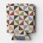 Kleurrijke Patchwork Quilt: Bloemtextuur. Blikjeskoeler (Achterkant)