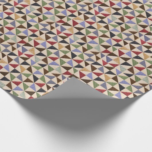 Kleurrijke Patchwork Quilt: Bloemtextuur. Cadeaupapier (Hoek)