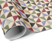 Kleurrijke Patchwork Quilt: Bloemtextuur. Cadeaupapier (Rol Hoek)