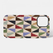 Kleurrijke Patchwork Quilt: Bloemtextuur. iPhone Hoesje (Achterkant horizontaal)