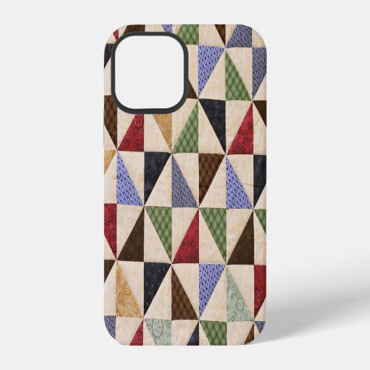 Kleurrijke Patchwork Quilt: Bloemtextuur. iPhone Hoesje (Achterkant)