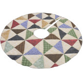 Kleurrijke Patchwork Quilt: Bloemtextuur. Kerstboom Rok (Gekanteld)