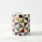 Kleurrijke Patchwork Quilt: Bloemtextuur. Koffiemok (Center)