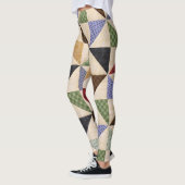 Kleurrijke Patchwork Quilt: Bloemtextuur. Leggings (Links)