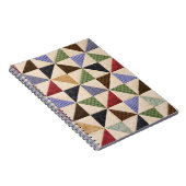 Kleurrijke Patchwork Quilt: Bloemtextuur. Notitieboek (Rechterzijde)